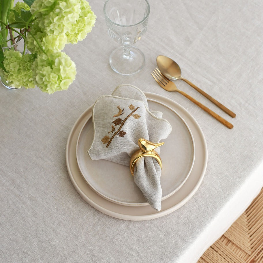 2'li Set Altın Kuş Temalı Peçetelik
