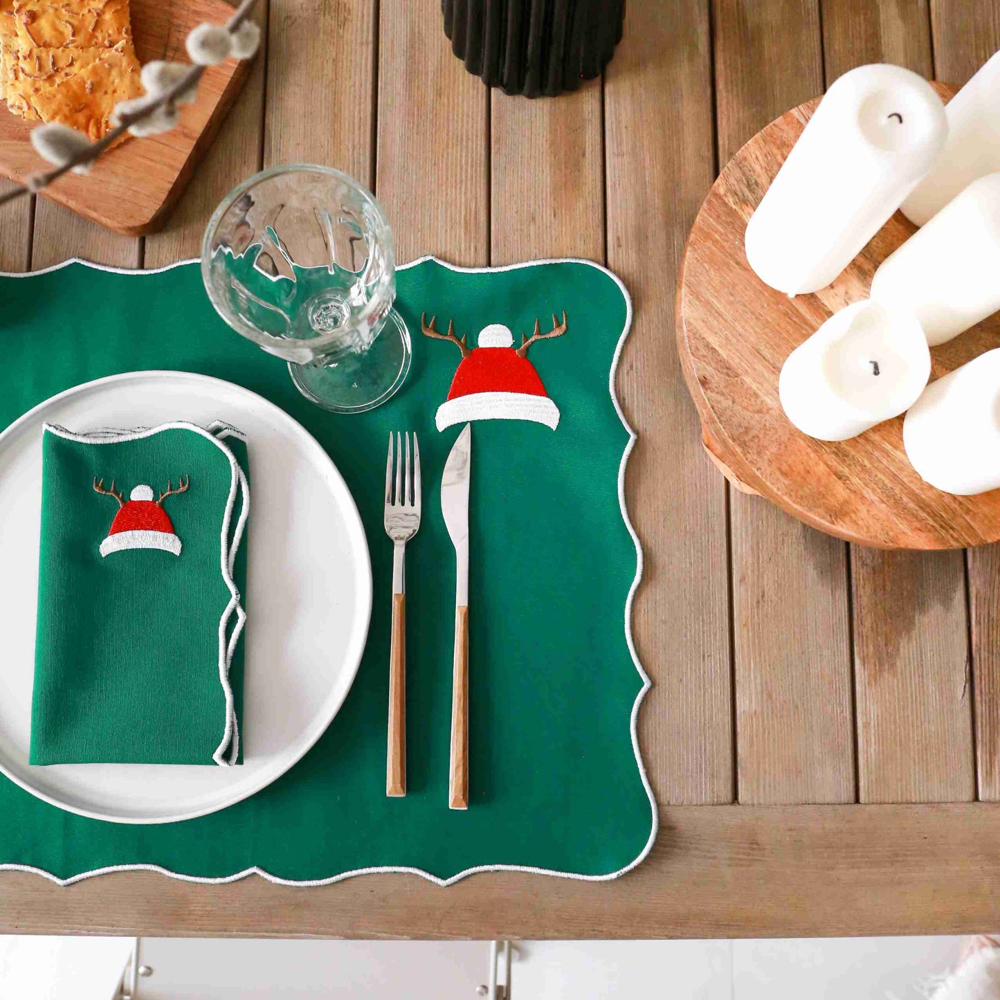 2'li Set Noel Şapkası Temalı Pamuk Peçete