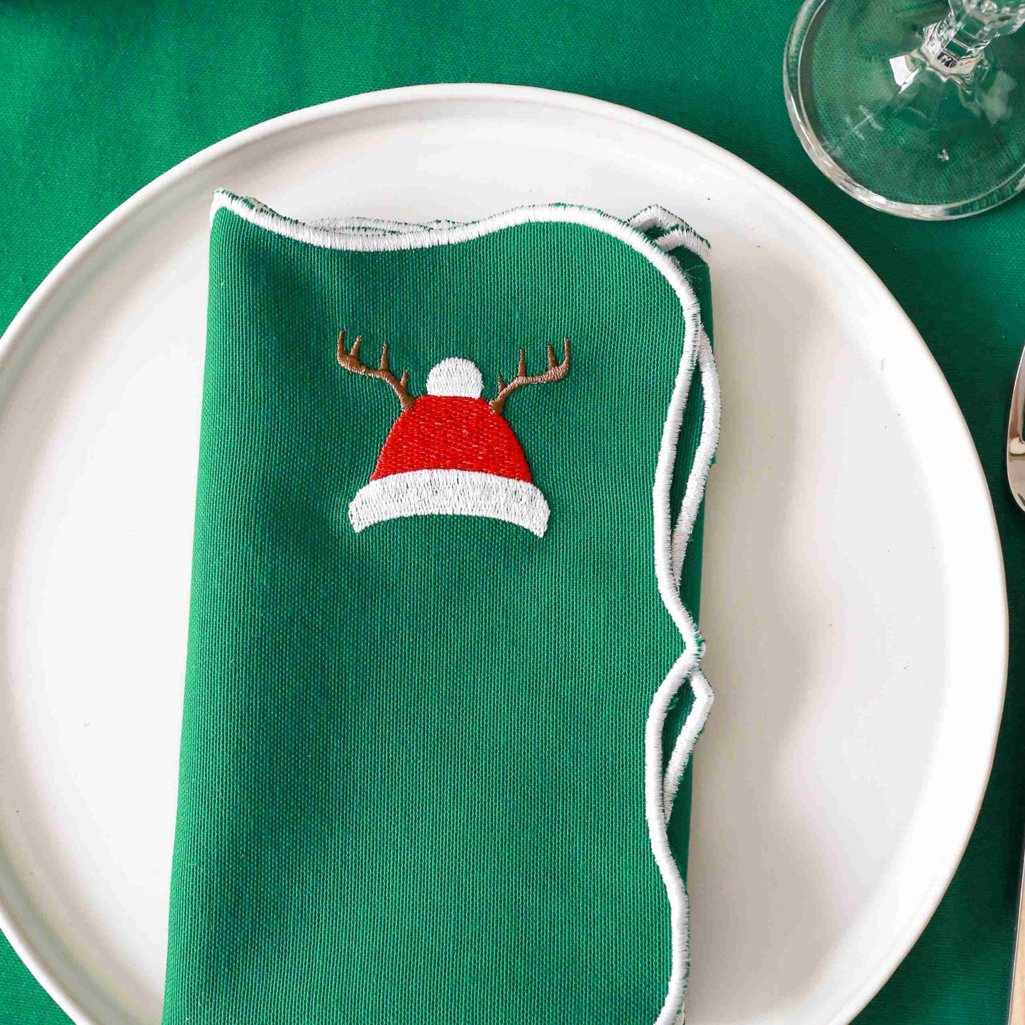 2'li Set Noel Şapkası Temalı Pamuk Peçete