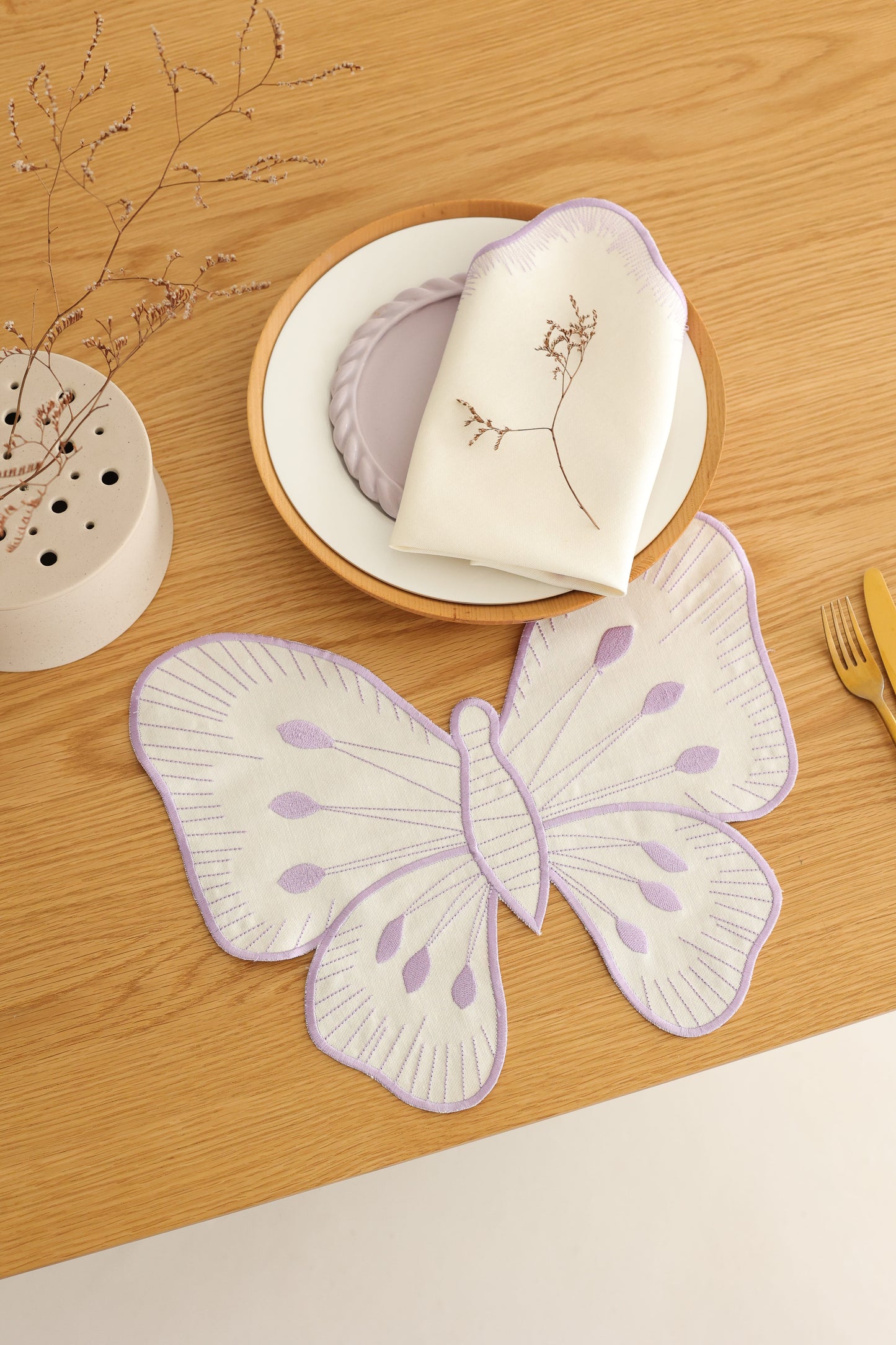 2'li Set Lila Pikolu Pamuk Peçete