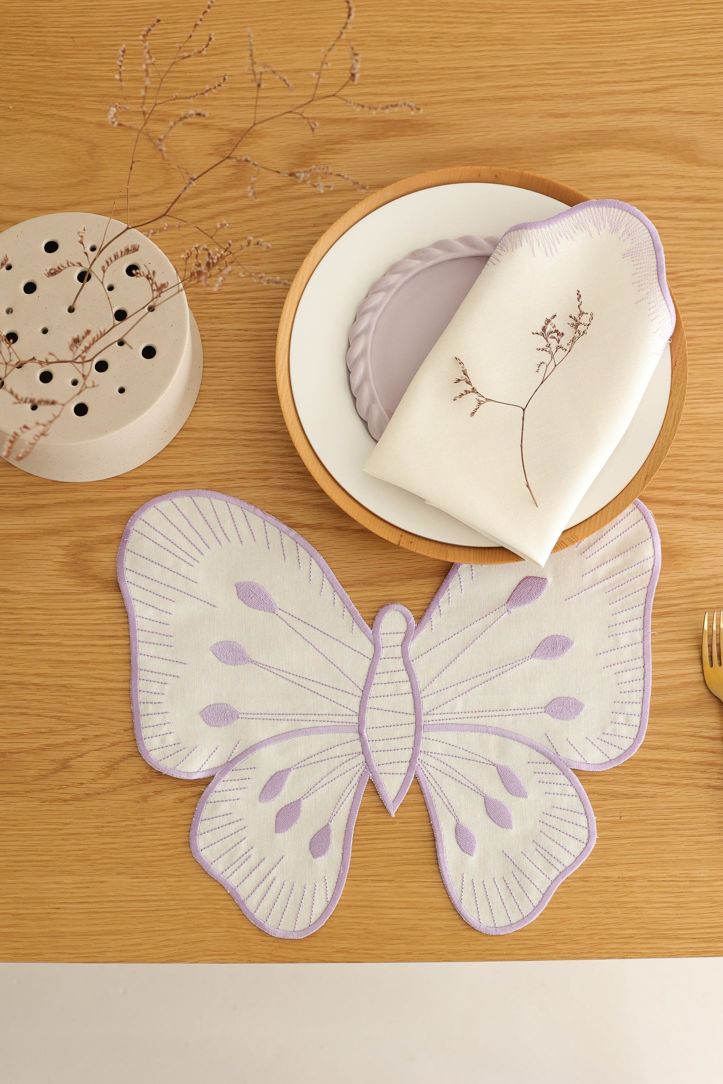 2'li Set Lila Pikolu Pamuk Peçete