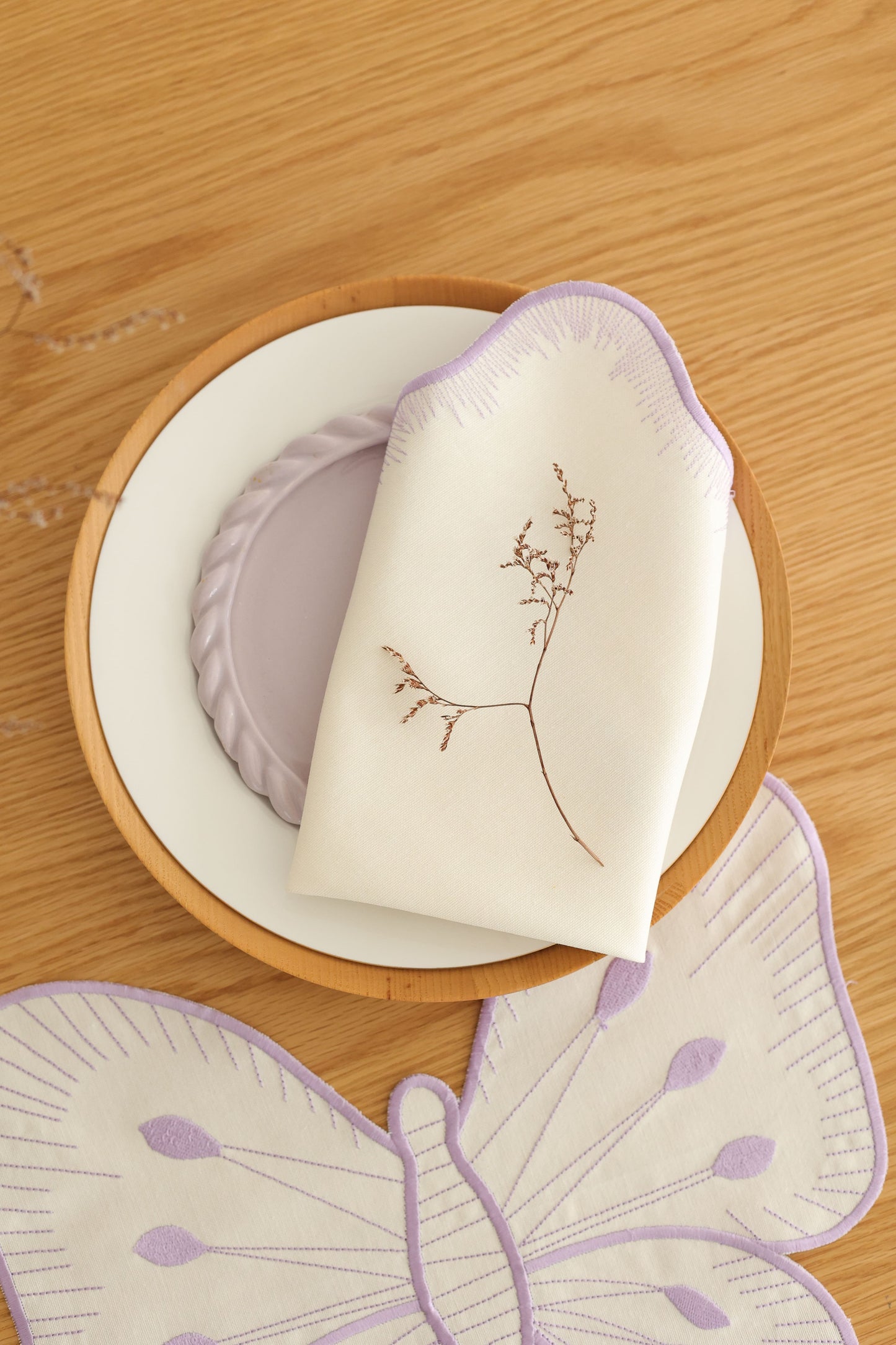 2'li Set Lila Pikolu Pamuk Peçete