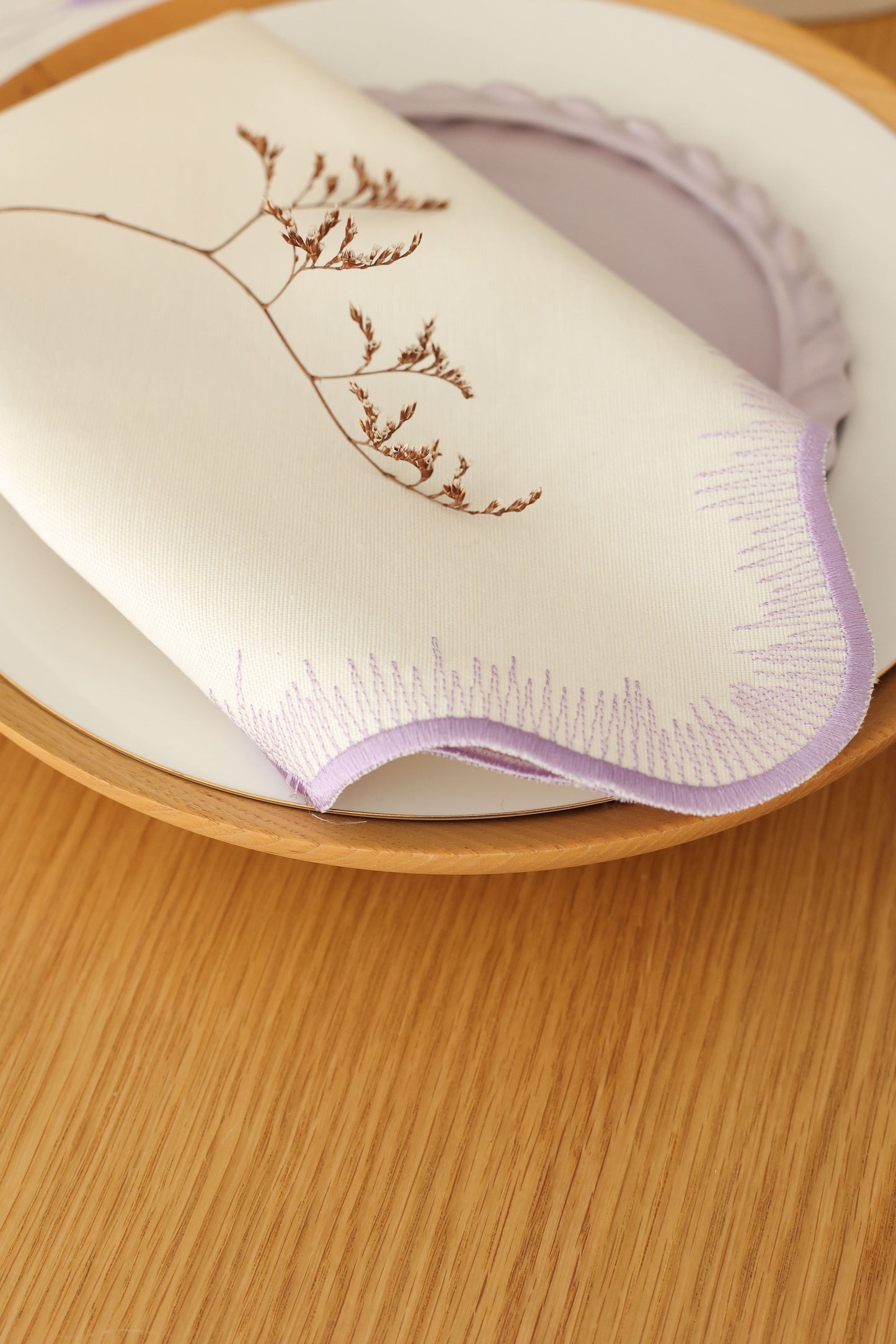 2'li Set Lila Pikolu Pamuk Peçete