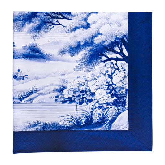 Blue Blanc Desenli Masa Örtüsü
