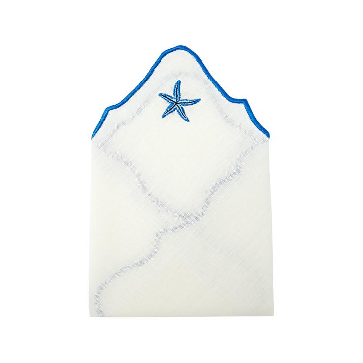 2'li Set Deniz Yıldızı İşlemeli Keten Peçete