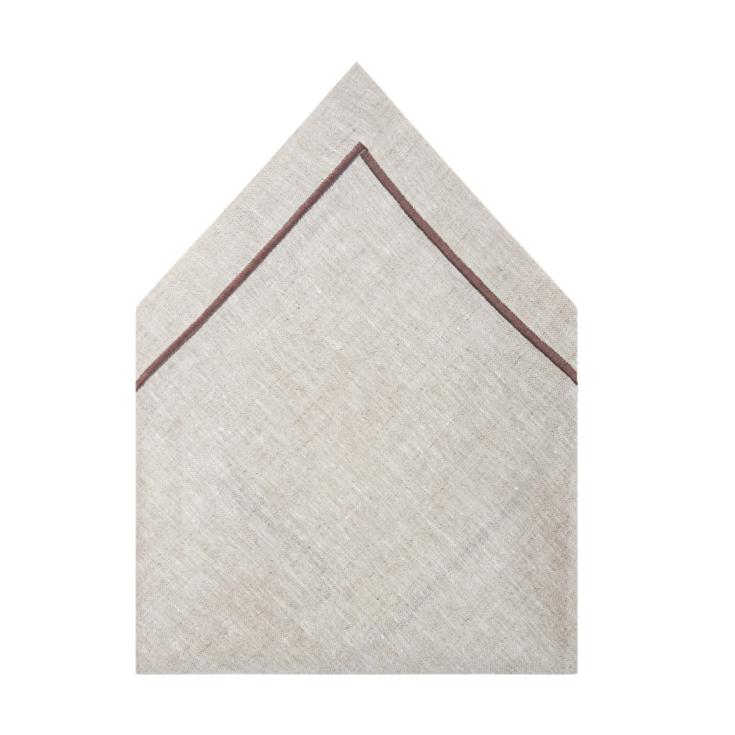 2'li Set Antika Temalı Kahverengi Pikolu Keten Peçete